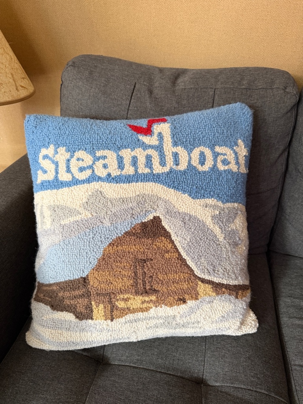 Steamboat Resort Scenic Ski Area Barn Accent Pillow - Vintage Style LIKE NEW